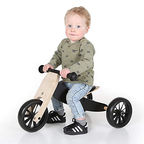 Bandits & Angels Smart Bike Laufrad Holz 4-in-1 Schwarz ab 1 Jahr – Für Jungen und Mädchen – Laufrad aus Holz – Umkehrbar in Dreirad und Zweirad – Verstellbarer Sattel – Bild 7