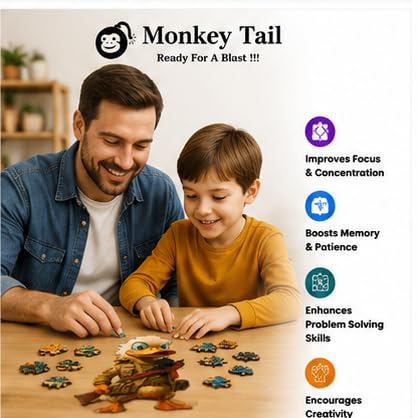 Image of MONKEYTAIL Wooden Jigsaw Puzzle for Adults & Kids, Small Duck Theme | Laser-cut pieces; 3D puzzle box; brain-teaser family game and decorative display