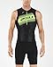 2XU Men's Compression Tri Singlet (Black/Green, Small)
