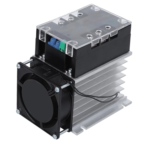 SSR-100WA-R(4KW) Placa de Arranque del Motor, Motor Monofásico de 2 Fases Arrancador Suave Parte Inferior de Latón Accesorio de Control Industrial para Bomba de Agua(Módulo + radiador)