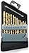 Neiko 10038A Left Hand Drill Bit Set, 13 Piece | M2 HSS With Titanium Nitride Coating | SAE (1/16" - 1/4")