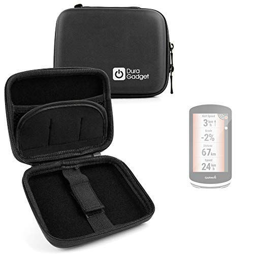DURAGADGET Coque étui Rigide Noir pour Garmin Edge 1030 GPS vélo + Clip d'attache détachable Cover