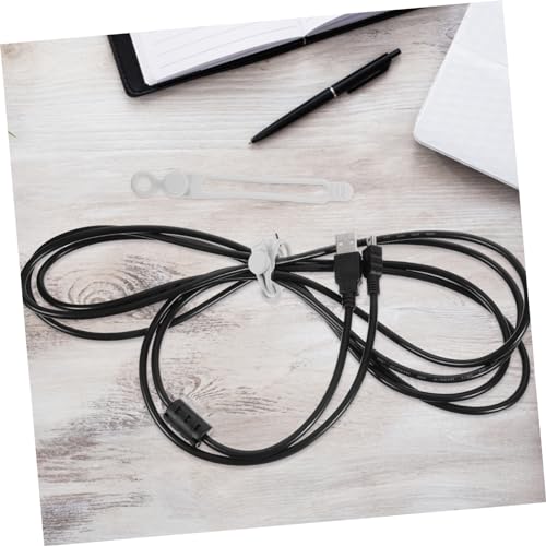 10 piezas de organizadores de cables de silicona reutilizables para manejo de cables de escritorio miniatura 4