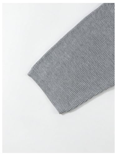 Verdusa Men's Drop Shoulder 3/4 Sleeve Sweaters Crew Neck Ribbed Knit Tops4