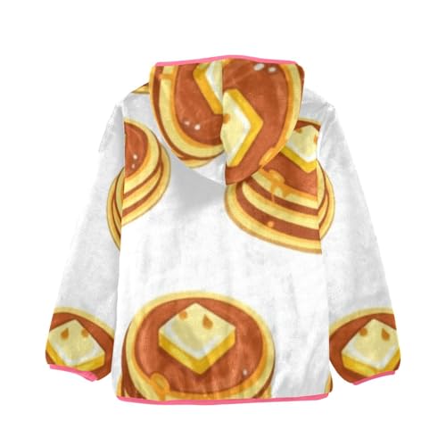 GuoChe Pancakes with Butter and Maple Syrup 1_1 Toddler Girl Sherpa Jacket2