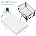 YENING Organic Cotton Pack and Play Mattress Pad Breathable 38x26 Waterproof Baby Mattress for Pack N Play Matress Topper Waterproof with Strap White