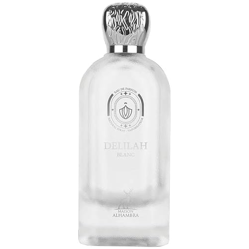 Maison Alhambra Delilah Blanc - Eau de Parfum en espray de cítricos, ámbar, floral, almizclado, fragancia de larga duración para mujeres, 3.4 onzas