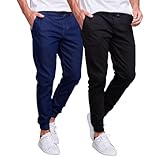 Kit 2 Calça Jeans Masculina Jogger Com Punho (M, ESCURO E PRETO)