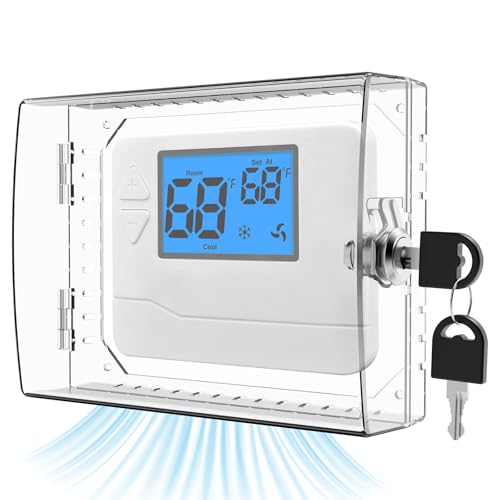 Universal Clear Thermostat Lock Box with Key, Compatible with most