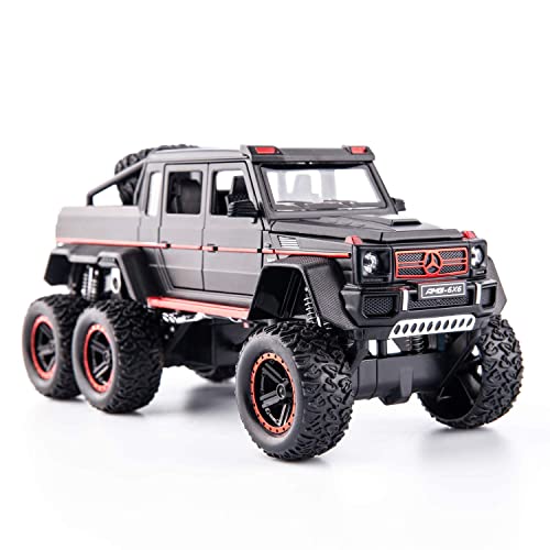 Image of ARNIYAVALA Diecast Toy Car1 /32 Benz G63 AMG 6x6 V12 Off-Road Pickup Scale Model,Pull Back Vehicles Alloy Simulation Supercar with Lights and Sound Also for Car Dashboard,Kids,Adult-Black