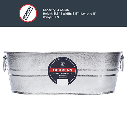 Behrens Hot Dipped Galvanized Steel Oval Plantertub 4 Gallon #TOP6