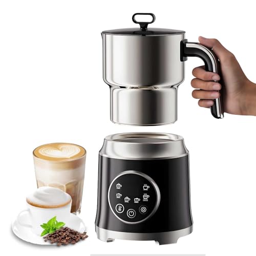 6-in-1 Automatic Electric Milk Frother - 1.2L Large Capacity Stainless Steel Machine for Hot Chocolate, Milk, and Froth for Lattes