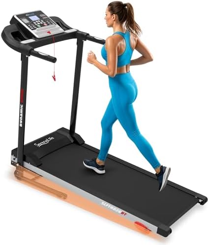 SereneLife Treadmills for Home with 13% Manual Incline Treadmill, 3.5HP - Compact Digital Portable Foldable Treadmill with Speakers, Bluetooth, App Sync, Heart Rate Monitor, for Walking, Running, Gym