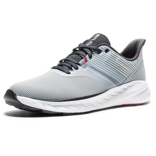 FootJoy Men's FJ Flex Golf Shoe, Smoke/Shadow/Scarlet...