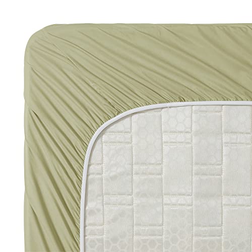 Image of Clara Clark Premier 1800 Collection Single Fitted Sheet, Twin, Sage Green