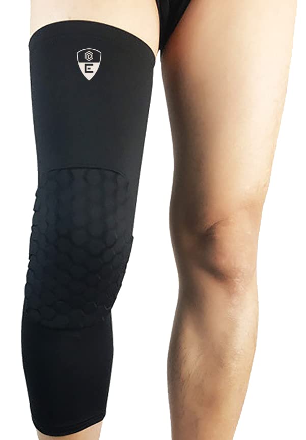 Estrada Knee Compression Pads - BasketBall - Wrestling - Volleyball - Weightlifting - Antislip - Breathable (Medium, Black, 1)