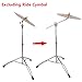 Adjustable Height Double Braced Hi Hat Cymbal Drum Stand Hi-Hat Mount，Edge Hardware Design Standard Cymbal Straight Stand，Cymbal Boom Stand Drum Hardware Arm Mount Holder Adapter Percussion Silver