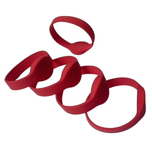 YARONGTECH MIFARE Classic 1K RFID Armband 13.56 MHz ISO14443 A Silikon Erwachsene Größe rot Tags(5 Stück)