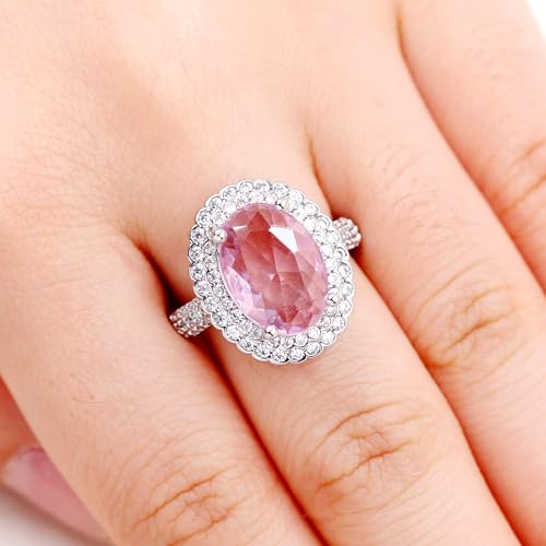 Adjustable Oval Zirconia Open Ring for Women | White/Rose Gold-Plated Jewelry for Special Occasions and Daily Wear, Wedding Jewelry