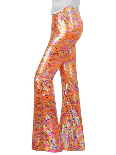 Nawgut Sequin Flare Pants Sparkly Glitter High Waisted...