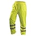 OccuNomix Medium Hi-Viz Yellow OccuLux Premium Light Weight Tricot Class E Breathable Pants With Snap Closure, 3M Scotchlite 2" Reflective Tape, Elastic Waistband, Removable Sleeves, Hood And Fleece Liner And Black Fabric Lower Front And Sleeves, Pass Through Pockets