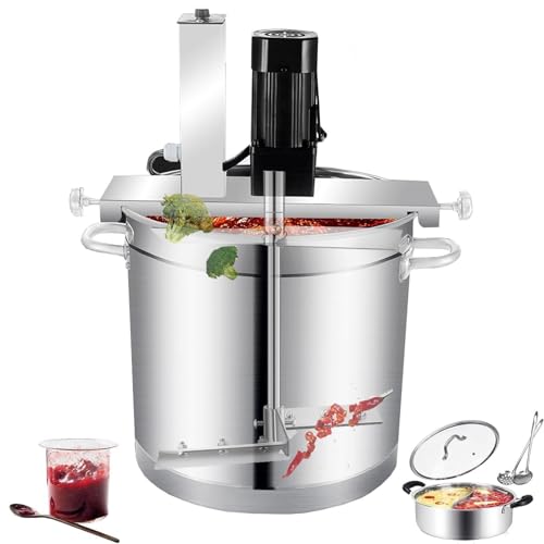 LFHWHKJ Batidora automática de alimentos for mermelada, 200 W, comercial, eléctrica, de acero inoxidable, con 4 cuchillas y raspador, ideal for preparar mermelada, salsa y rellenos.(40L)