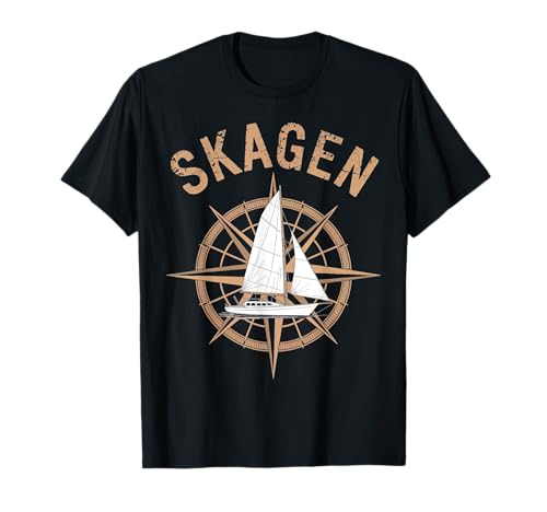 Denmark Beach City Travel Skagen Anchor Wave T-Shirt