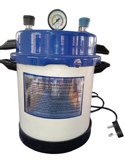 Image of Electric Autoclave Pressure Cooker Type (11x9 Inch) Powder Coated Autoclave Sterilizer Electric & Sterilizer Dressing Drum Heavy Duty size 8x8 inch & 6X6 inch 1 Extra Element Free