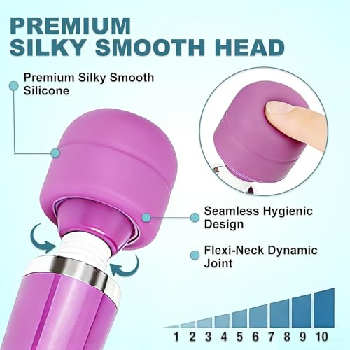 Image of Handheld Electric Back Massager, 10 Speed Wired Deep Tissue Vibrating Massager for Muscle Aches (Purple)