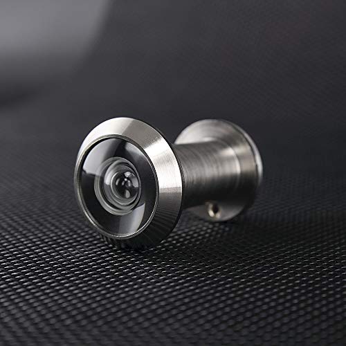 Earl Diamond Safety Door Viewer,Solid Brass 220-Degree Door Viewer/Peephole With Heavy Duty Rotating Privacy Cover For 1-3/8" To 2-1/6" Doors, Door Viewer For Home Office Hotel Satin Nickel Finish #TOP5