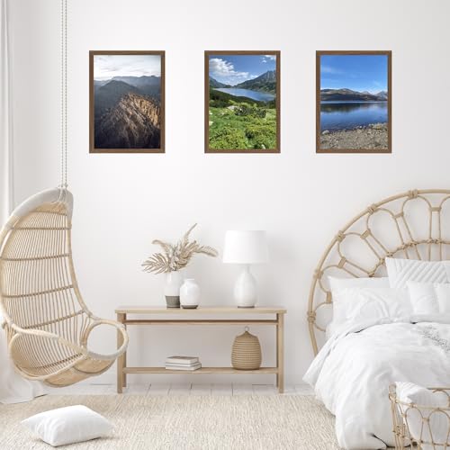 Image of JCJMY 13x17 Picture Frame Brown for Wall Hanging, Wall Mounting Horizontally or Vertically, 13 x 17 Wall Gallery Poster Photo Frame with Shatter Resistant Plexiglass, Brown