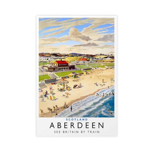 Affiche vintage Écosse Aberdeen pour créer une ambiance rétro dans votre salon