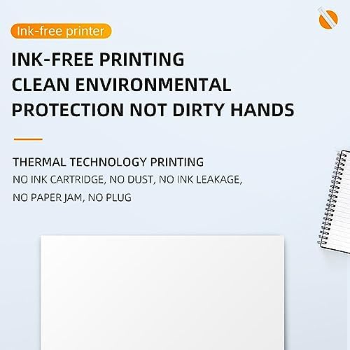 Miniatura 3 de Impresora térmica portátil A4 Mini impresora térmica 200dpi impresora sin tinta Bluetooth recargable impresora para oficina