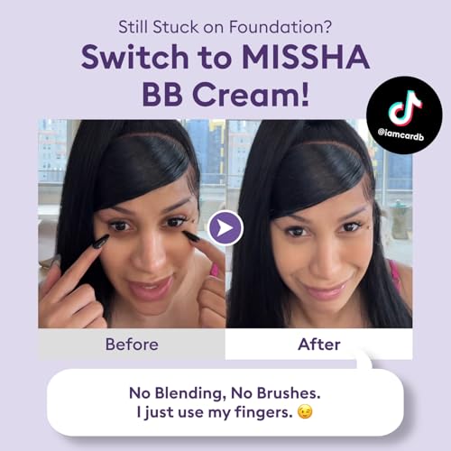 MISSHA M PERFECT COVER SERUM BB CREAM No.13 Light Fair- Fair with Cool Undertone, BB Cream by Cardi B Pick, Skin Tint, Tinted Moisturizer, Skin Care Foundation Makeup, Korean Makeup,1.18 Fl oz