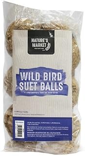 Natures Market King Fisher Unnetted Suet Fat Balls, Pack of 6, Transparent