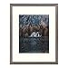 11x14 Rustic Grey Frame with Ivory Mat for 8x10 Photo - Sawtooth Hangers, Flexible Metal Tabs, Real Glass - Wall Mount, Smooth Finish, Barnwood Design (11x14, Grey)