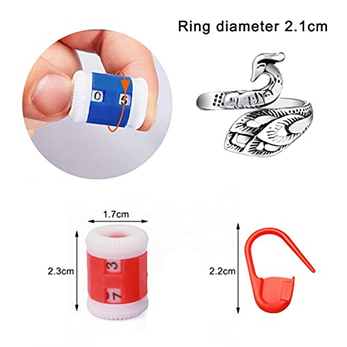image for Pimoys 3PCS Yarn Ring, 20PCS Stitch Markers,2PCS Plastic Knit Counter,
