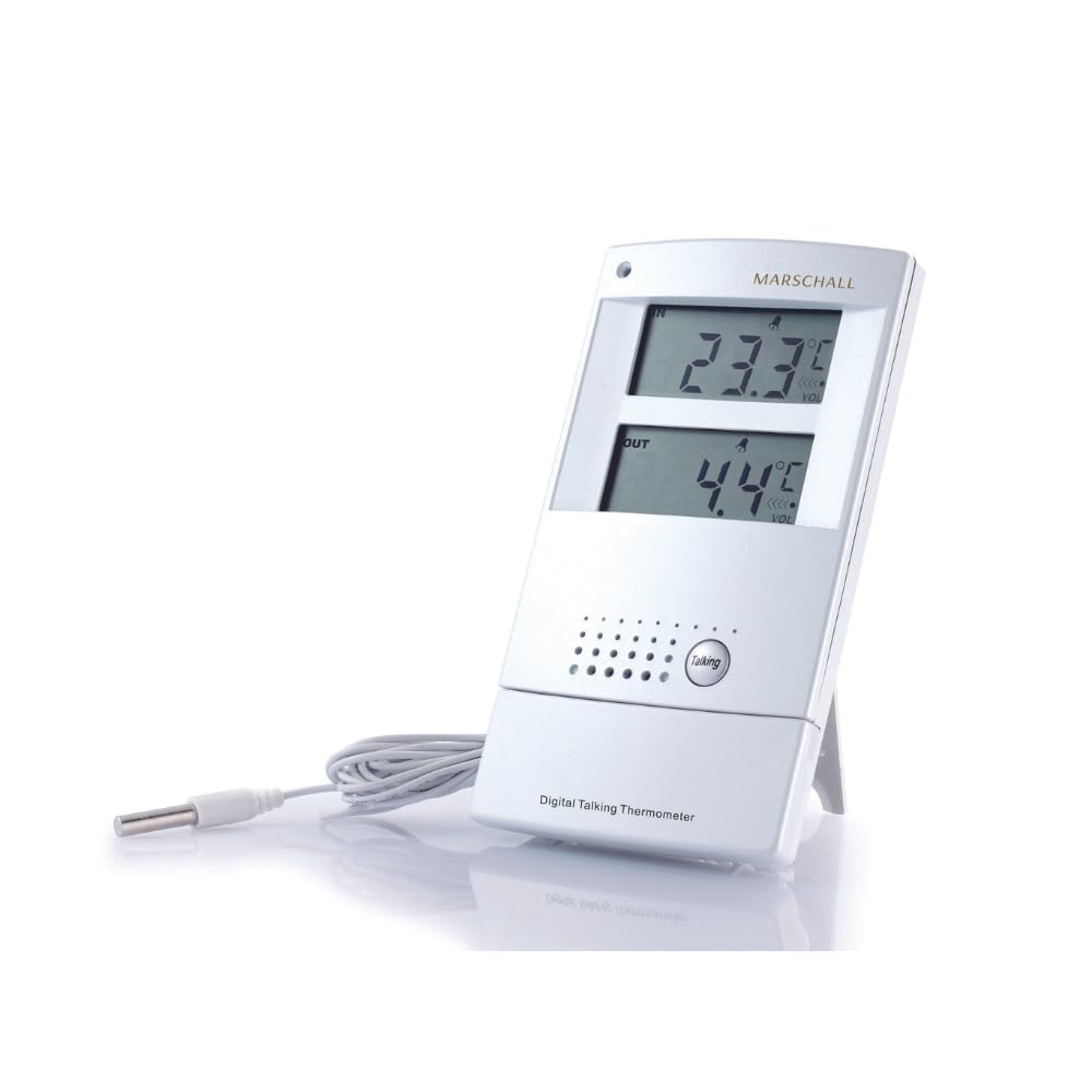 Thermomètre Numérique DIGIFLEX Intérieur Extérieur - 2 Capteurs, Affichage Température Météo Alarme