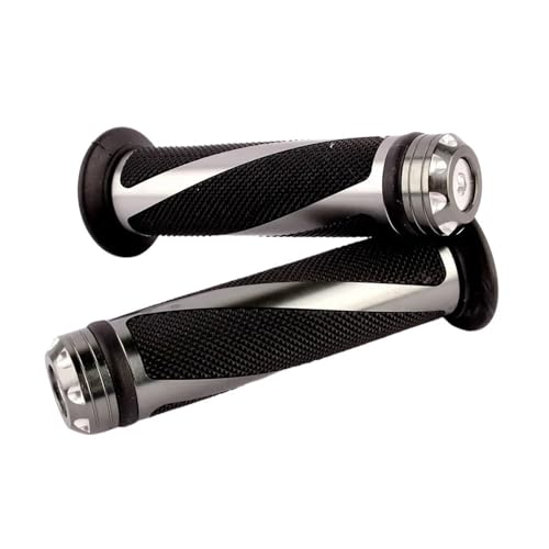 Poignées de guidon moto universelles 22mm 7/8 CNC caoutchouc noir