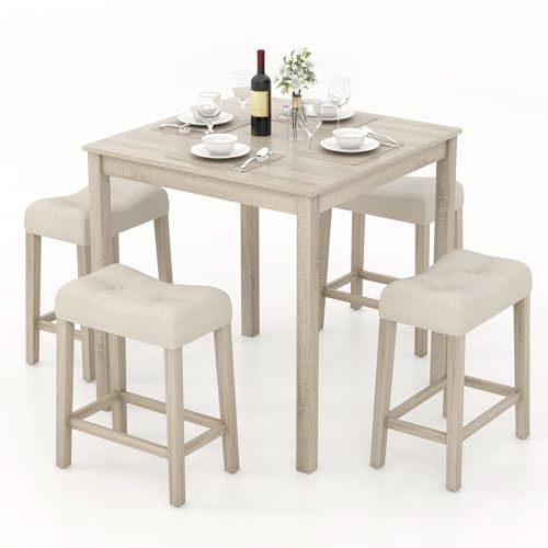 COSTWAY 5-Piece Bar Table Set