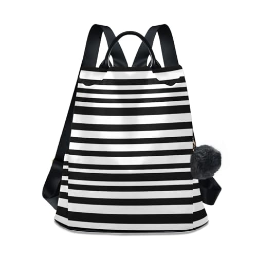 Mochila a rayas con pompón para expresar tu estilo con libertad y calma