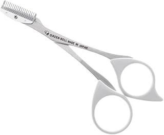 Seki Edge Eyebrow Scissors Comb (SS-605) - Stainless Steel Eyebrow Trimmer Scissor Comb for Trimming Eye Brows, Beards, & Mustaches - for Men & Women - Made in Japan