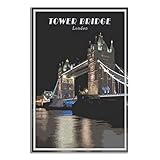 Metall-Blechschild, Poster, Tower Bridge, London, England, 