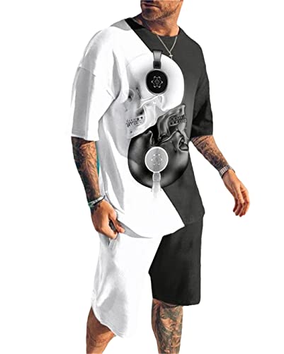 Ensemble homme imprimé 3D coloré ts1102 au design graphique unique L