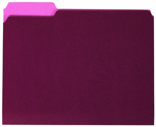Globe-Weis Colored File Folders, 1/3 Cut, Single-Ply Tab, Letter Size, Maroon, 100-Count (14093)