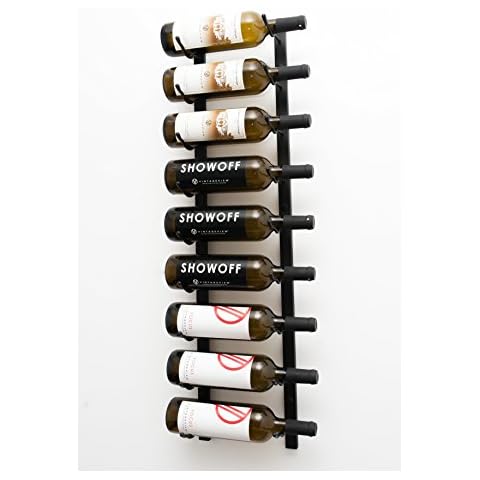 VintageView W Series Pro Wine Rack 3 - Single Depth, Metal Wall Mounted Wine Rack - Modern, Easy Access Wine Storage - Space Saving Wine Rack with 9 Bottle Storage Capacity - (Matte Black) Cover