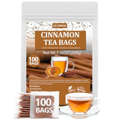 Premium 100 Pure Ceylon Cinnamon Tea Bags, Made with 100% Ceylon Cinnamon Sticks, No Additives & Caffeine Free.