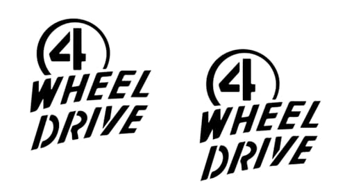2 Pack - 4 Wheel Drive | Car Decal Vinyl Sticker Graphics | 5 Inches Wide by 5.5 Inches Height HOM1672A.70M Matte Black