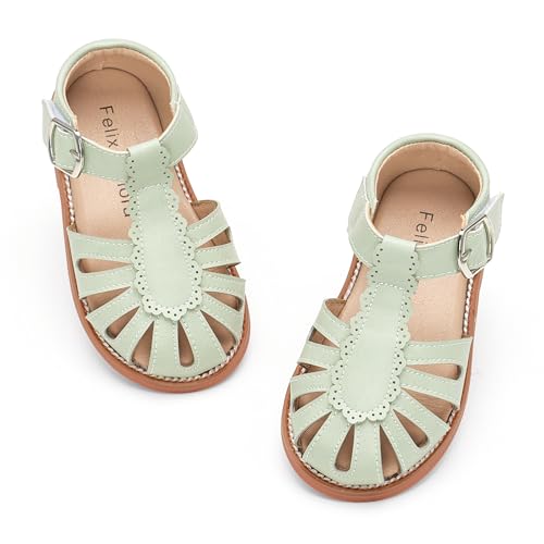Image of Felix & Flora Toddler Girls Sandals Soft Rubber Princess Flat Shoes Flower Girl Shoes