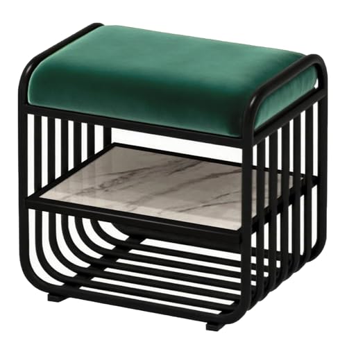Meuble étagère à chaussures en fer vert avec coussin de 45 cm - 2